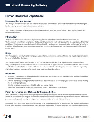 SHI Labor & Human Rights Policy thumbnail